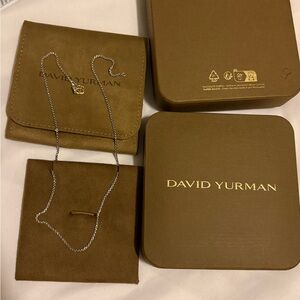 David Yurman Silver Box Chain 18” with 14k gold DY tag. NEVER WORN!